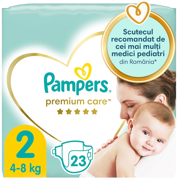 Scutece Pampers Premium Care Marimea 2, 4-8 kg, 23 buc