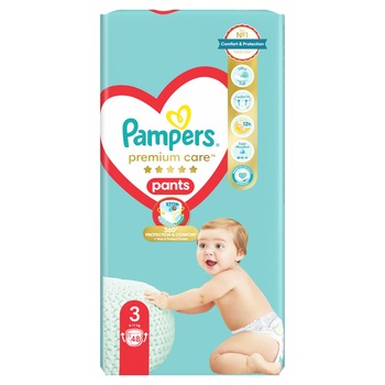 Scutece Pampers Premium Care Pants, Midi 3, 6-11 kg, Value Pack, 48 buc