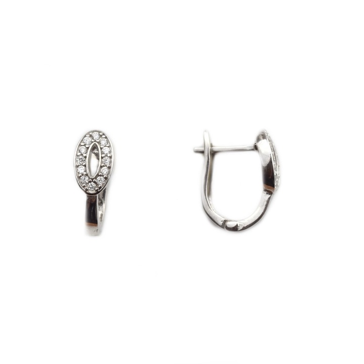 Ródium bevonatú ezüst fülbevaló cirkóniával - DA202