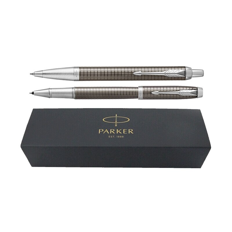 Set pix+roller Parker IM Royal Premium espresso cu accesorii cromate