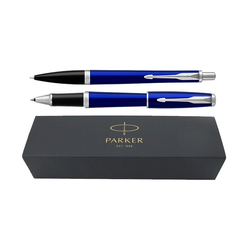 Set pix+roller Parker Urban Royal albastru cu accesorii cromate