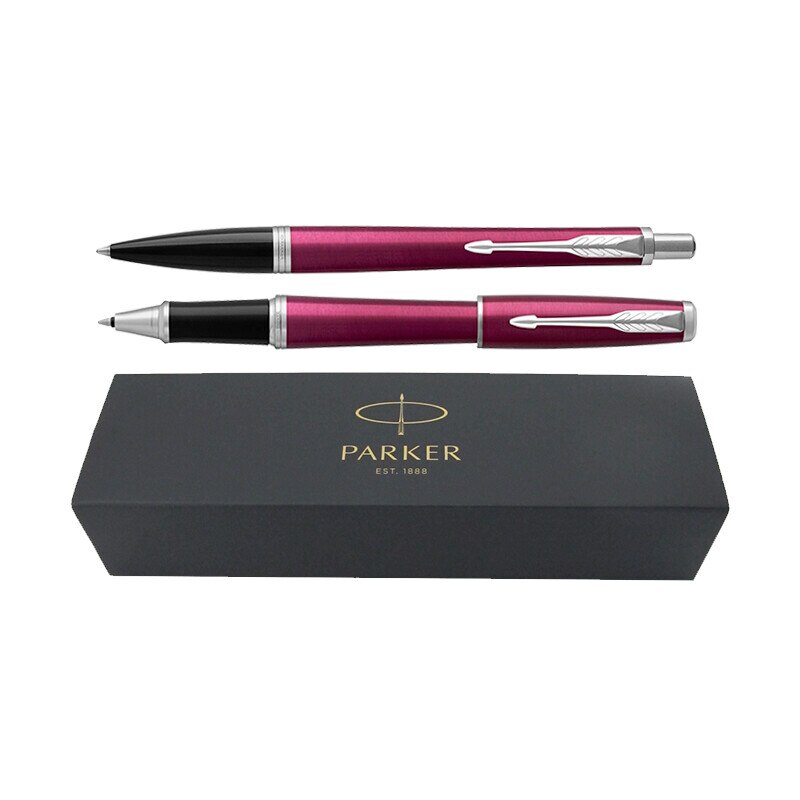 Set pix+roller Parker Urban Royal magenta cu accesorii cromate