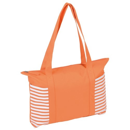 Geanta plaja sau cumparaturi Twin, oranj/alb, 44 x 31,5 x 8,5 cm