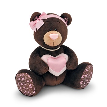 Milk, fetita ursulet cu inimioara, din plus, 25cm, Orange Toys Milk, fetita ursulet cu inimioara, din plus, 25cm, Orange Toys