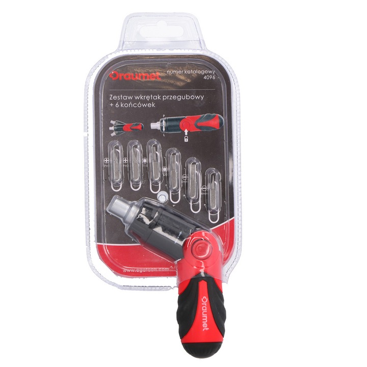 Комплект DRAUMET ергономична отвертка с 6 бита