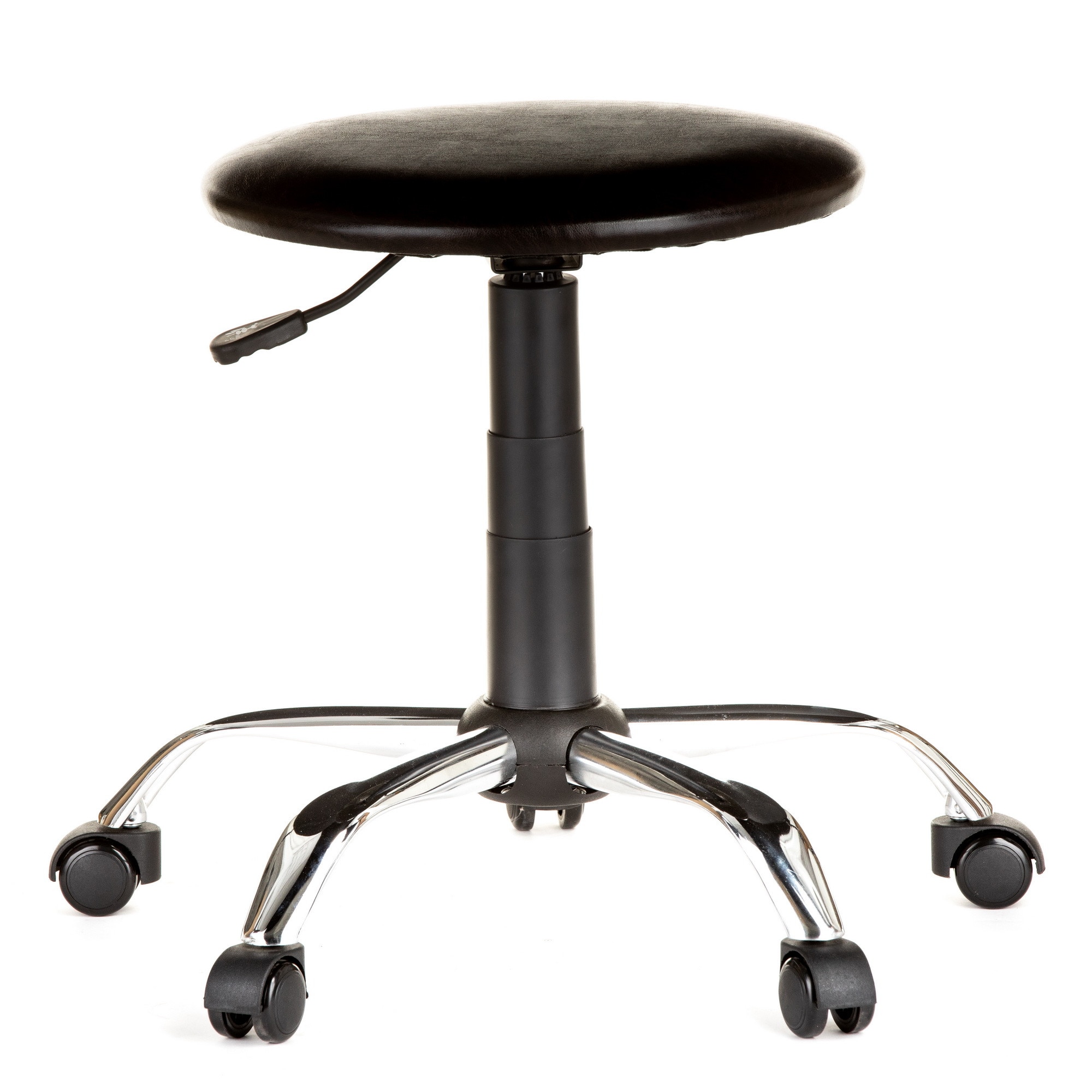 Scaun laborator QMOBILI LAB CR Wenge, baza cromata, piele ecologica, role gumate