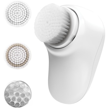 Perie de curatare faciala Homedics Compact Cleansing Brush, 3 accesorii, USB, 3 nivele intensitate, Alb Perie de curatare faciala Homedics Compact Cleansing Brush, 3 accesorii, USB, 3 nivele intensitate, Alb