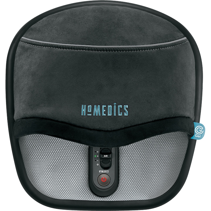 Уред за масаж Homedics Gel Air and Shiatsu Foot, Регулиране на интензивността, 3 нива, Сив