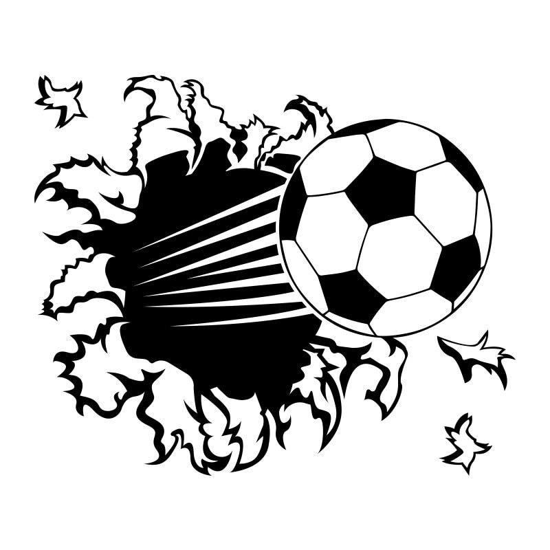 Sticker Decorativ - SMAER - Minge Fotbal - 90cm x 75cm - Negru