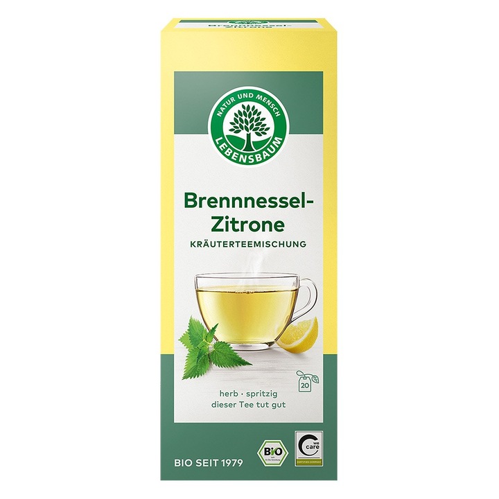 Ceai de urzica si lamaie x20 plicuri bio, 30g, Lebensbaum