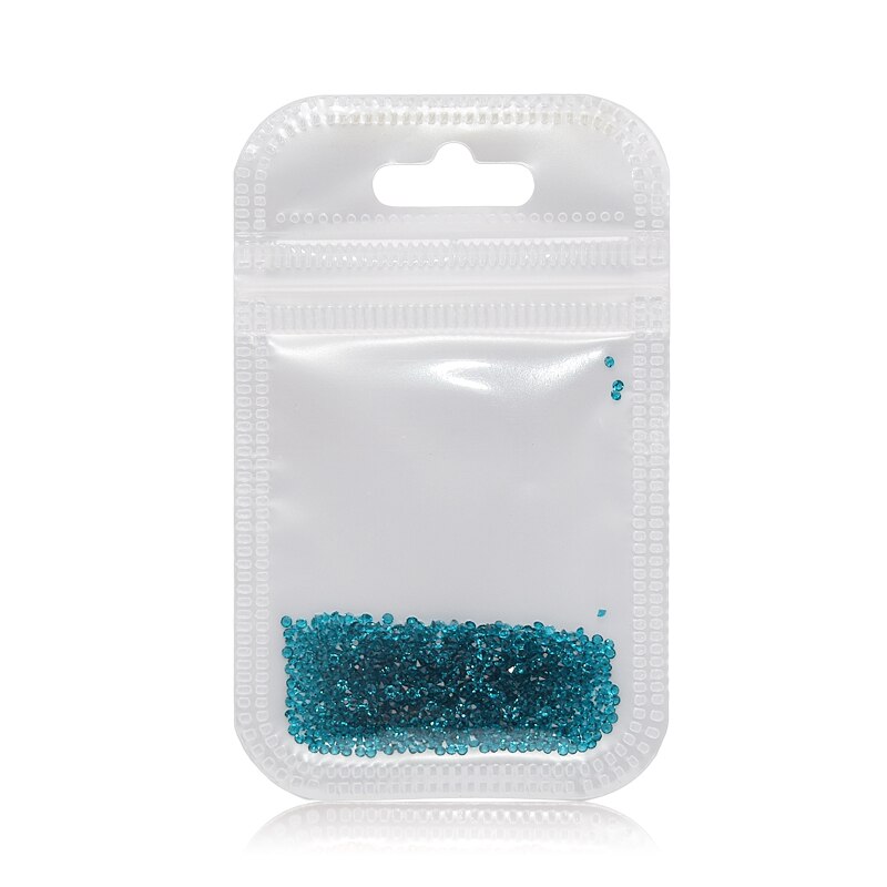 Decor unghii crystal MoonbasaNails, Pixie # 521, 1440 bucati, Albastru zircon