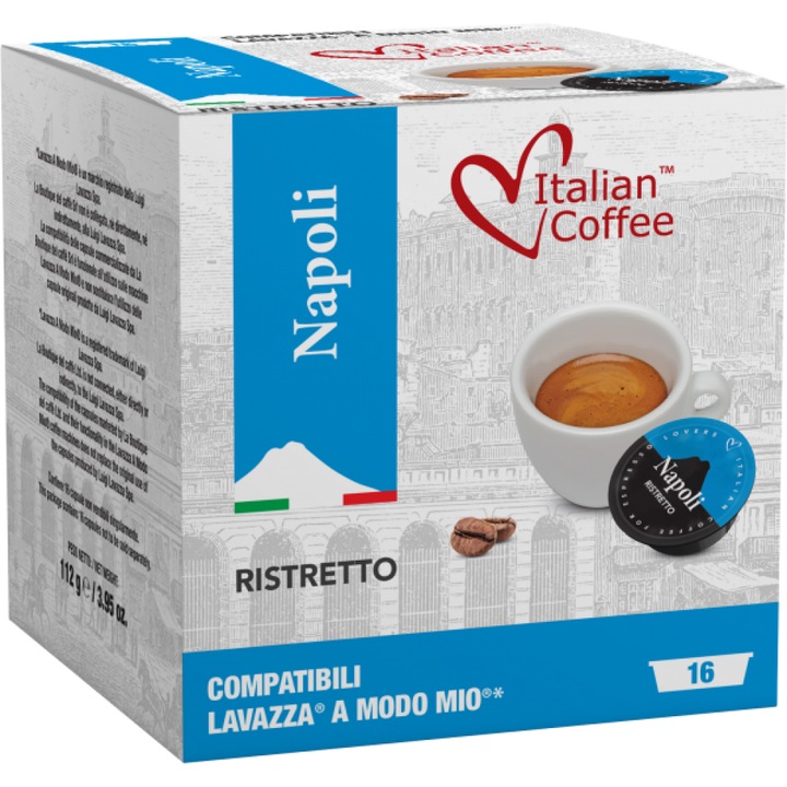 Капсули Италианско кафе NAPOLI съвместими A Modo Mio, 16 капсули, 112 гр.
