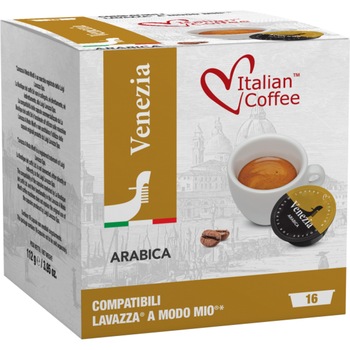 Capsule Italian Coffee VENEZIA compatibile A Modo Mio, 16 capsule, 112 gr. Capsule Italian Coffee VENEZIA compatibile A Modo Mio, 16 capsule, 112 gr.