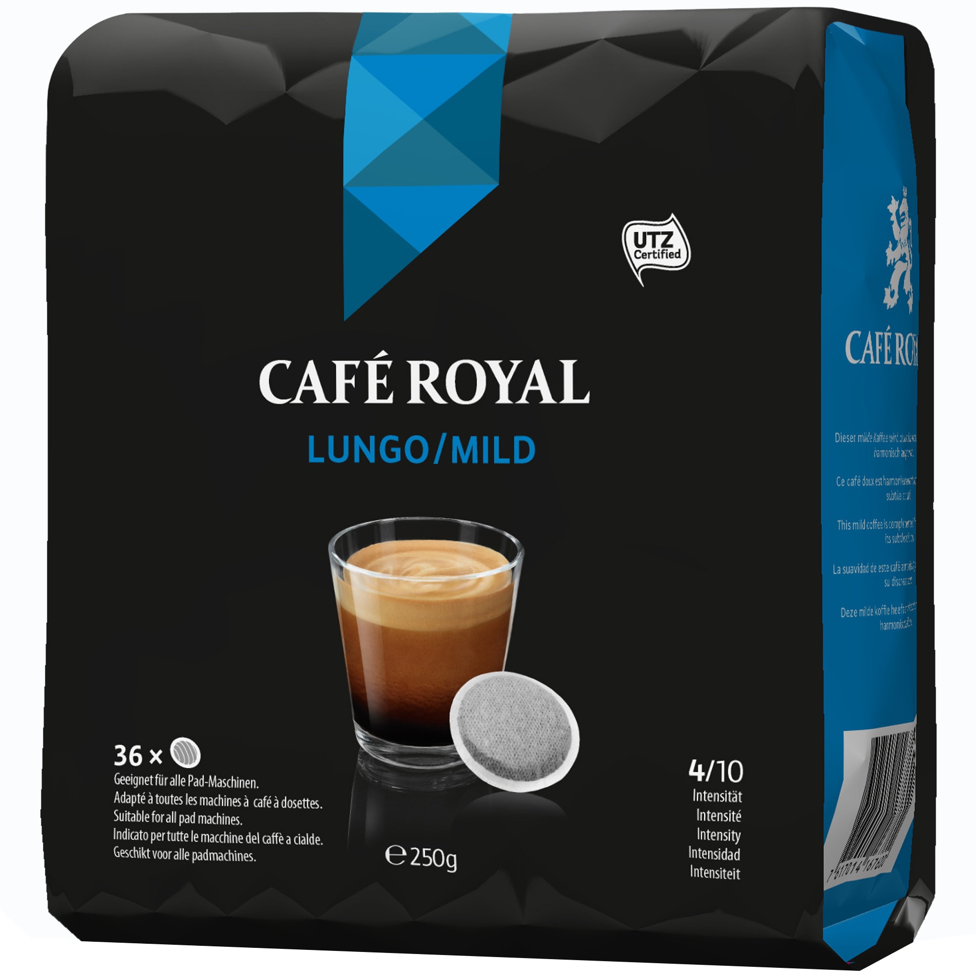 Paduri cafea Cafe Royal Lungo Mild, 36 paduri, 250 gr.