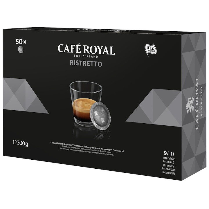 Кафе дози Cafe Royal Ristretto, Съвместимост с Nespresso Pro, 50 капсули, 300 гр