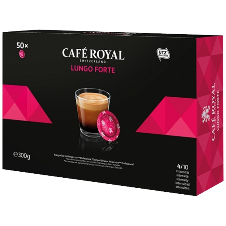 Cafe Royal compatibile Nespresso Pro, 50 paduri, 300 gr., Lungo Forte