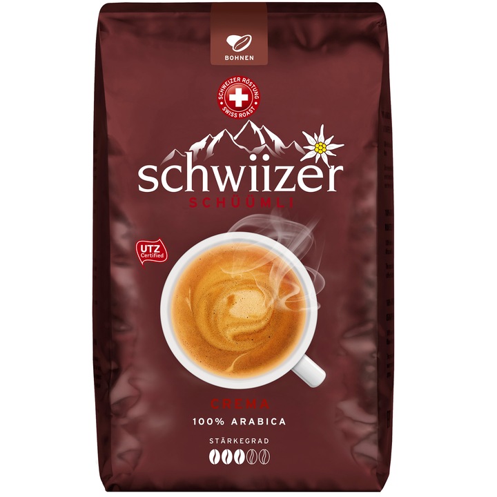 Кафе на зърна Schwiizer Schüümli Crema, 1000 гр.