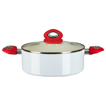 Oala ceramica Hausberg, HB-H714A, 4l, Alb Oala ceramica Hausberg, HB-H714A, 4l, Alb