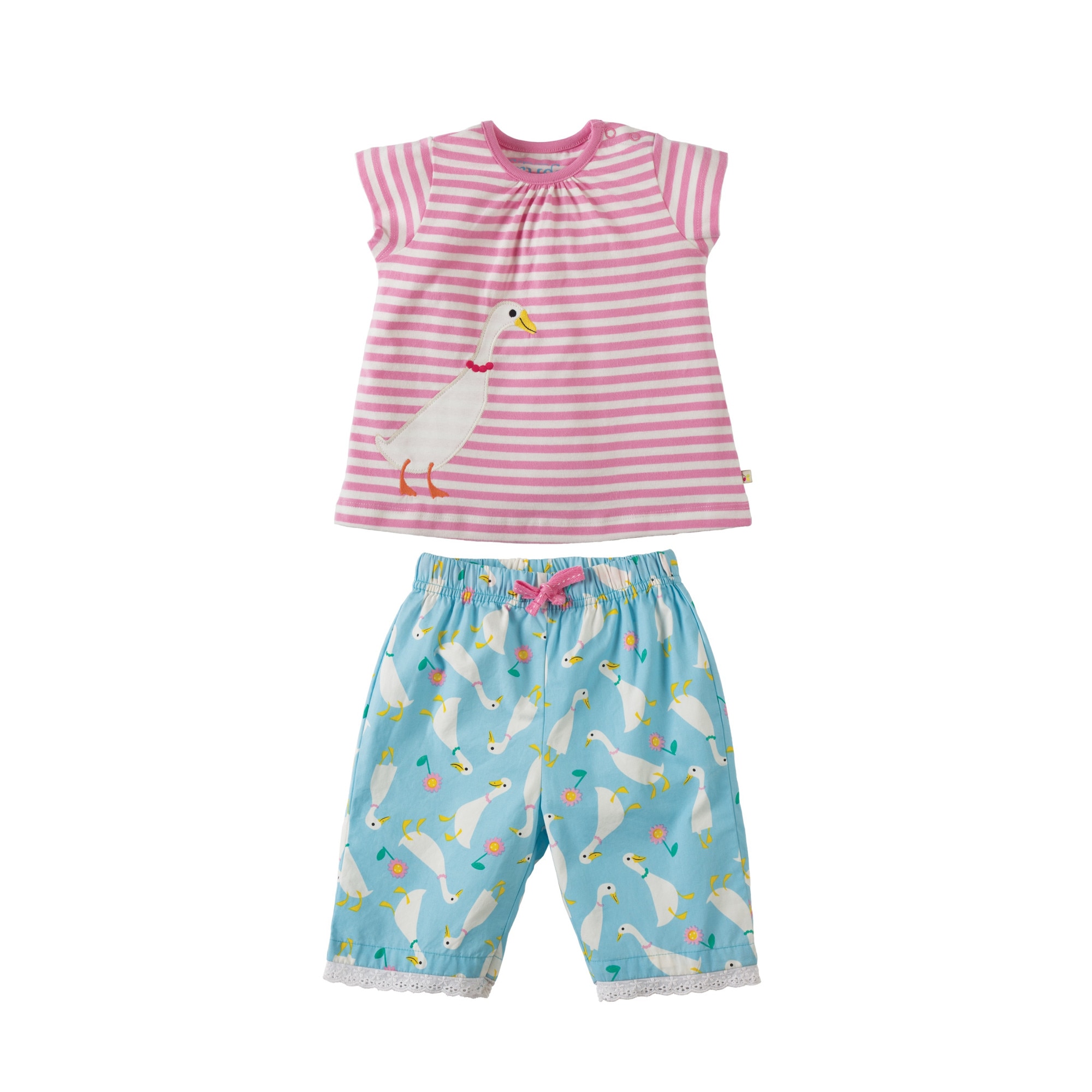 Pijama cu ratusca, bumbac organic, multicolor, fete 18-24 luni