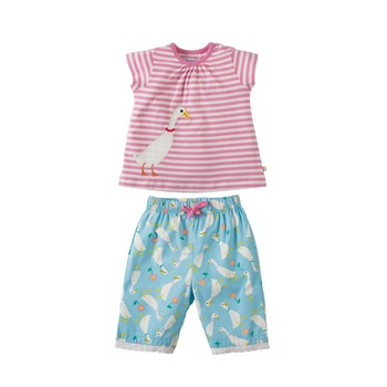 Pijama cu ratusca, bumbac organic, multicolor, fete 18-24 luni Pijama cu ratusca, bumbac organic, multicolor, fete 18-24 luni
