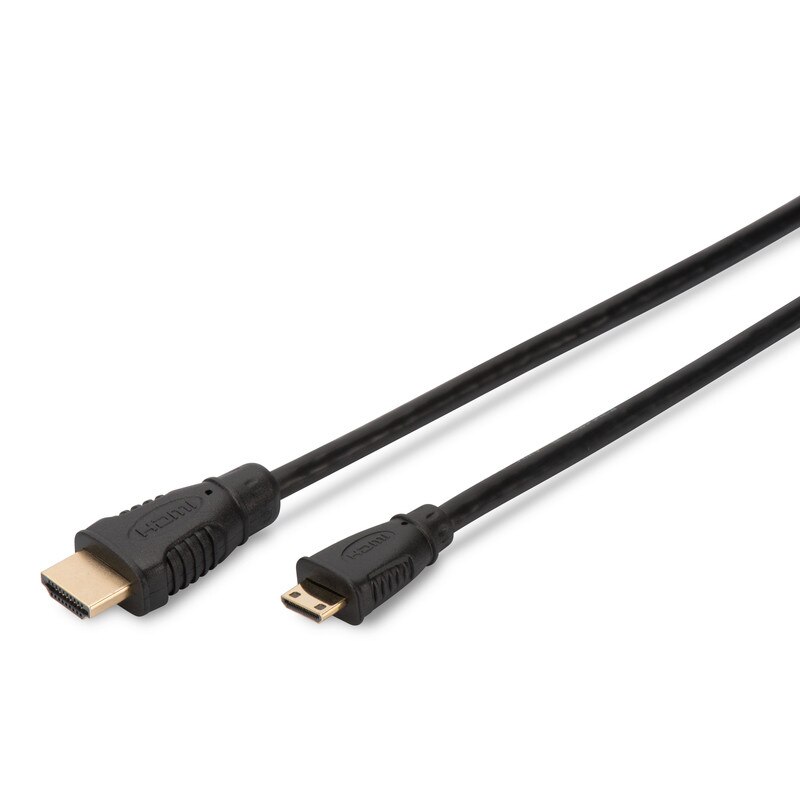 Cablu de conectare de mare viteza , Assmann , HDMI A tata miniHDMI C tata , 2m , negru