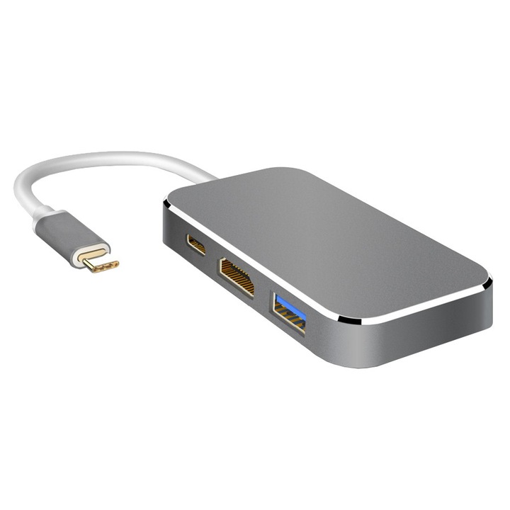 Хъб HOPE R, USB 3.1 Type-C, HDMI 4K, 3 x USB 3.0, 1 x USB3.1, 5 Gbps