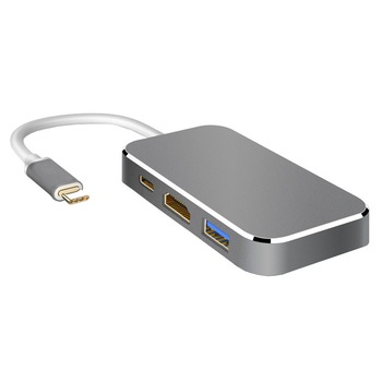 HUB 5 in 1 USB 3.1 Type-C la HDMI 4K, 3 x USB 3.0, 1 x USB3.1 pana la 5 Gbps, HOPE R HUB 5 in 1 USB 3.1 Type-C la HDMI 4K, 3 x USB 3.0, 1 x USB3.1 pana la 5 Gbps, HOPE R