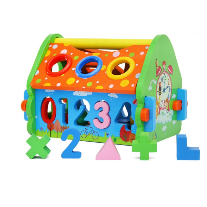 Casuta multifunctionala din lemn 5 in 1 cu sortator - Krista®