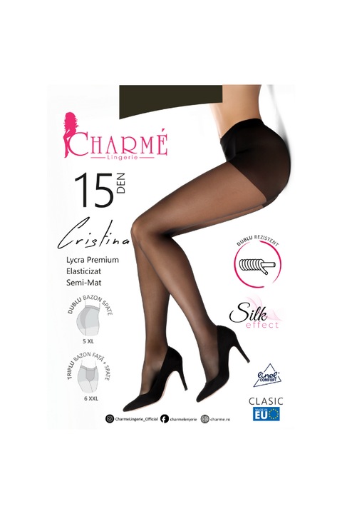 Dres lycra Cristina, 15 DEN, CHARME Lingerie, Fumo