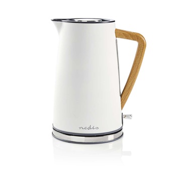Ferbator Electric Nedis, 2200 W, 1.7 litri, stainless steel, alb, Auto Switch, Soft Touch, Filtru AntiScalare, Indicator de nivel Ferbator Electric Nedis, 2200 W, 1.7 litri, stainless steel, alb, Auto Switch, Soft Touch, Filtru AntiScalare, Indicator de nivel