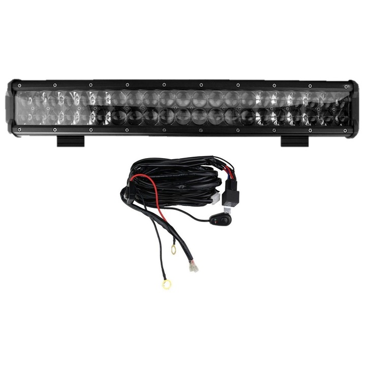 LED Bar Auto Offroad XtremeVision® 4D 126W/12V-24V, 10710 Lumeni, 20"/51 cm, Combo Beam 12/60 Grade + Cablaj cu Releu si Buton