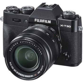Aparat foto Mirrorless Fujifilm X-T30, 26.1 MP, Wi-Fi, Negru + Obiectiv XF 18-55 mm Aparat foto Mirrorless Fujifilm X-T30, 26.1 MP, Wi-Fi, Negru + Obiectiv XF 18-55 mm