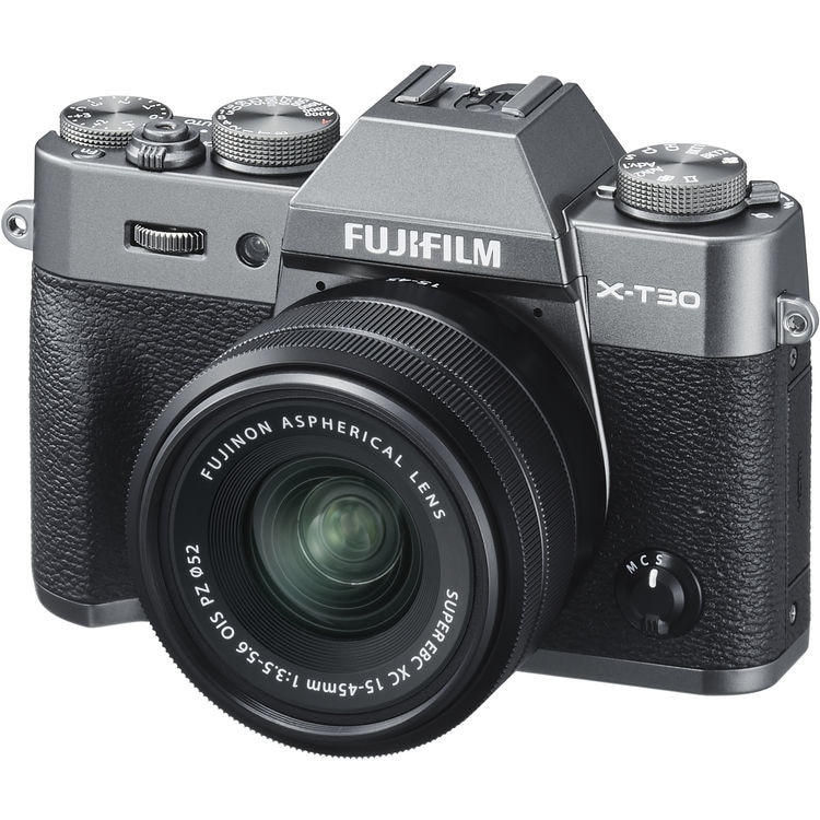 Aparat foto Mirrorless FUJIFILM kit X-T30 charcoal silver cu obiectiv XC15-45