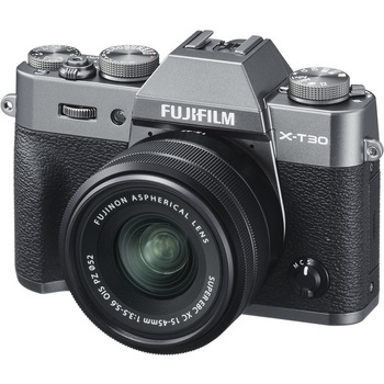 Aparat foto Mirrorless FUJIFILM kit X-T30 charcoal silver cu obiectiv XC15-45 Aparat foto Mirrorless FUJIFILM kit X-T30 charcoal silver cu obiectiv XC15-45