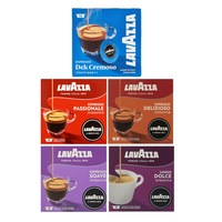 set 5 x cafea lavazza a modo mio dek cremoso passionale delizioso soave dolcemixed pack 80 capsule 600 grame imagen 50_1_
0