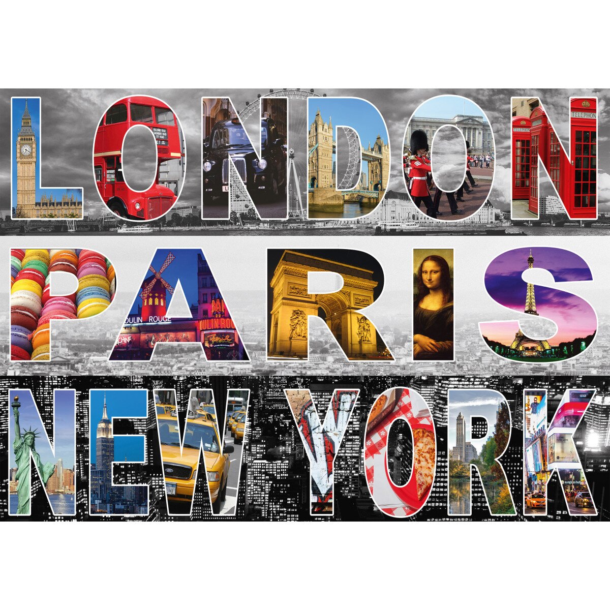 Puzzle Schmidt - Londra, Paris, New York, 1.000 piese (58348)