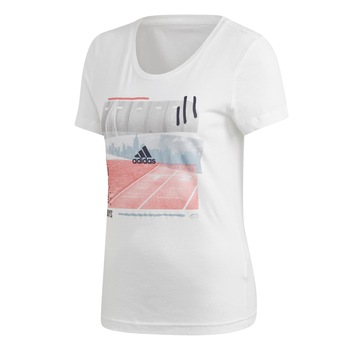 Tricou femei adidas Performance 3ST PHOTO TEE, Alb Tricou femei adidas Performance 3ST PHOTO TEE, Alb