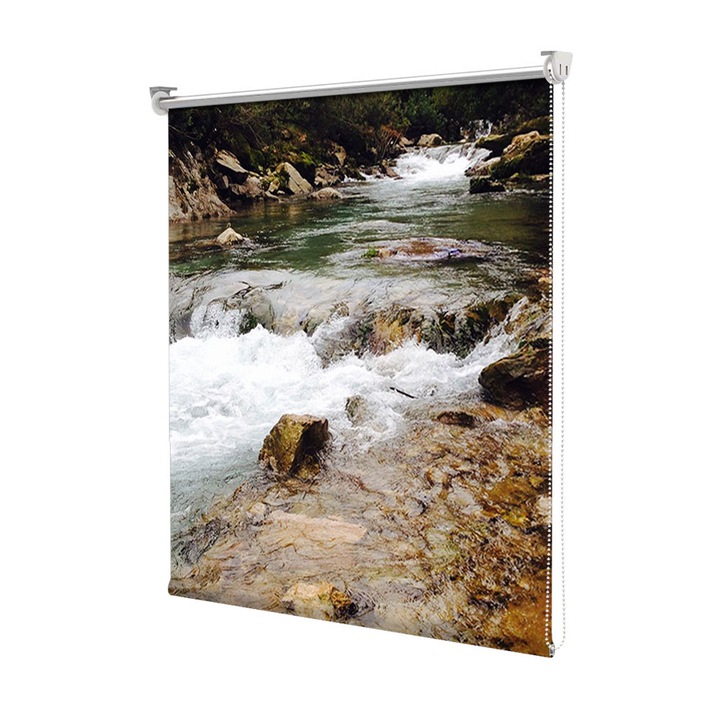 Rolete Art Shade Multicolore tip Jaluzele cu Rulou si sistem inclus Peisaje Peisaj cu apa in padure Decoratiuni, Latime 60 cm x Inaltime 190 cm