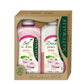 Set Cadou Naturalis Sare si Ulei de Baie Water Lily Set Cadou Naturalis Sare si Ulei de Baie Water Lily