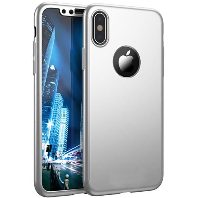 Husa Apple iPhone XS Max Flippy Full Cover 360 Argintiu Folie de protectie