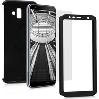 Husa Samsung Galaxy J8 2018 Flippy Full Cover 360 Negru Folie de protectie