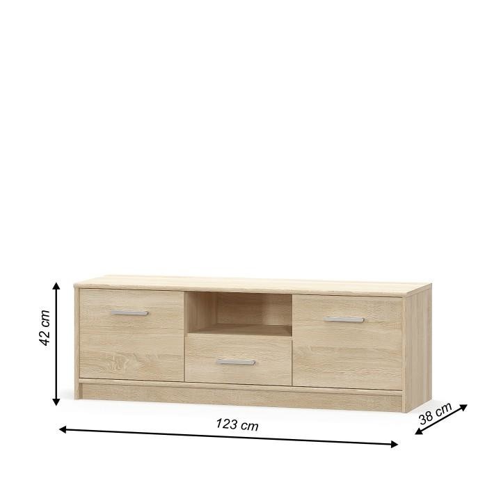 Comoda tv, 2 usi+sertar, stejar sonoma, modern, Bortis