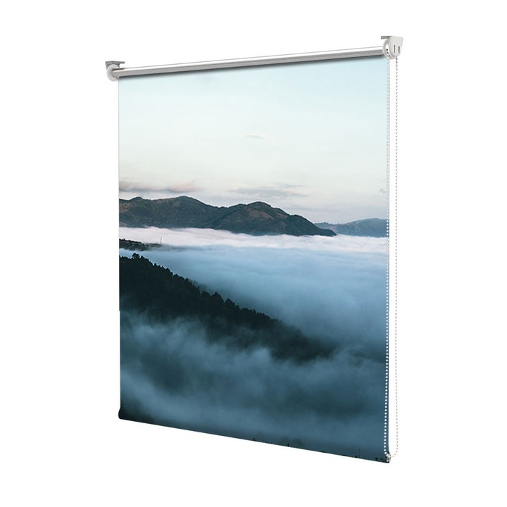 Rolete Art Shade Multicolore tip Jaluzele cu Rulou si sistem inclus Peisaje Depresiune montana in ceata Decoratiuni, Latime 55 cm x Inaltime 190 cm