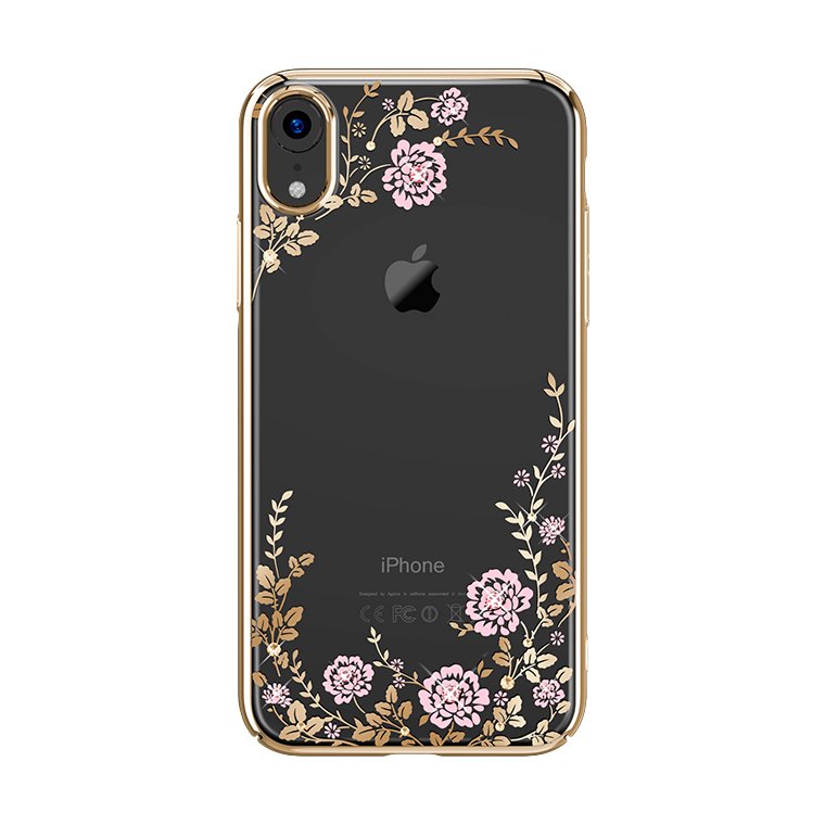 Husa iPhone XR Kavaro Flora Preciosa Crystals Gold