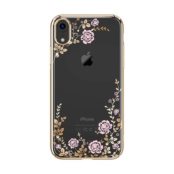 Husa iPhone XR Kavaro Flora Preciosa Crystals Gold Husa iPhone XR Kavaro Flora Preciosa Crystals Gold