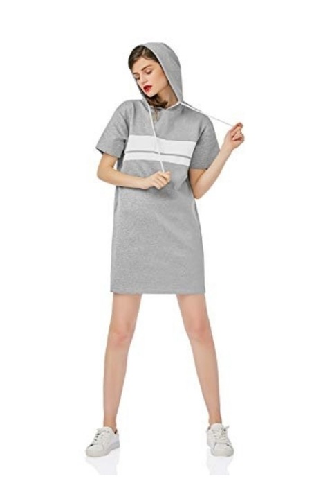 Tunica cu gluga, Zan Style, Poliester, Marime M, Gri