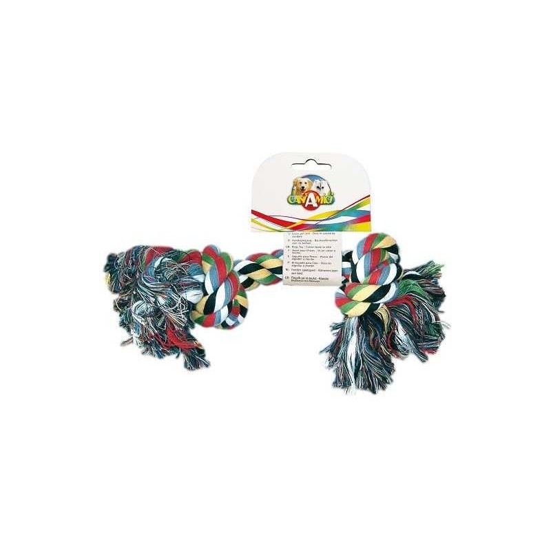 Jucarie caine Croci Cotton Bone SM cu 2 noduri