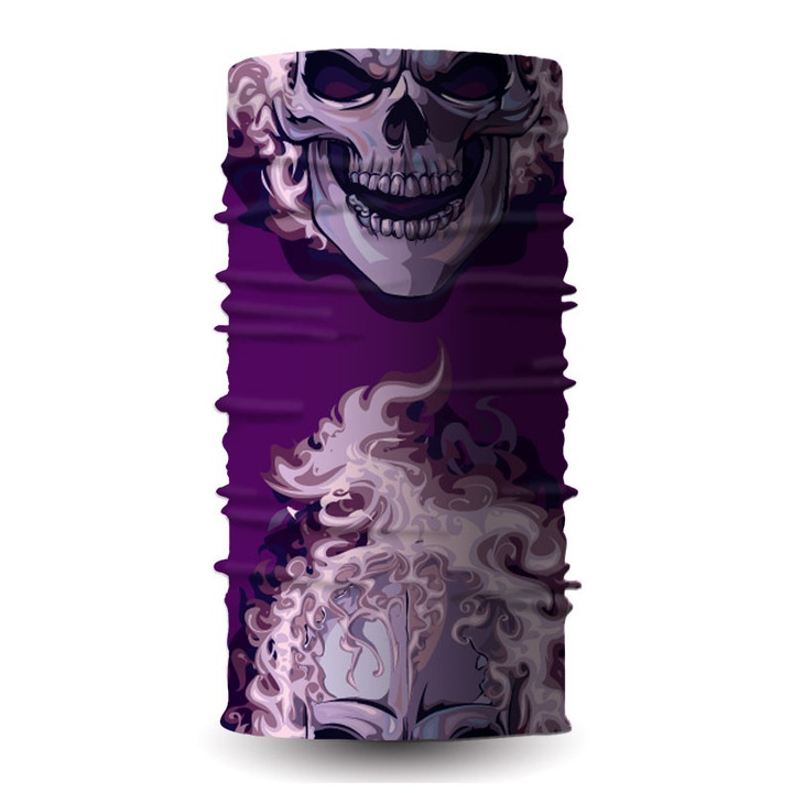 Бандана (бъф) Лиратек Fire Skull, Лилав огнен череп