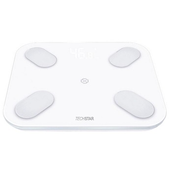 Cantar Electronic Smart Techstar®, Alb, Display Digital, Wireless, Bluetooth, Greutate 180kg Max, Compatibil Android & iOS Cantar Electronic Smart Techstar®, Alb, Display Digital, Wireless, Bluetooth, Greutate 180kg Max, Compatibil Android & iOS