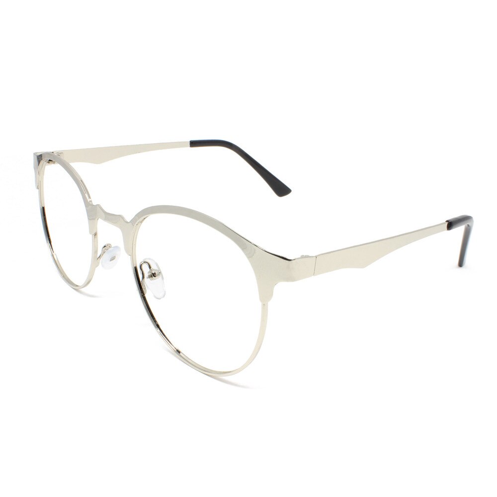 Rame ochelari ,rotund, unisex, Metallic rain silver